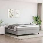 Greatstore Box spring posteljni okvir svetlo siv 160x200 cm blago