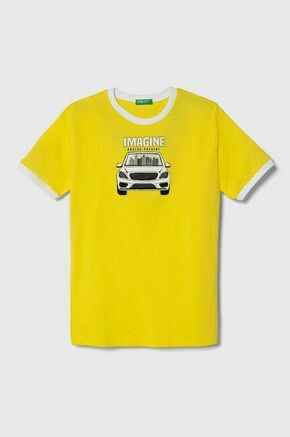 Otroška bombažna kratka majica United Colors of Benetton rumena barva - rumena. Otroške kratka majica iz kolekcije United Colors of Benetton