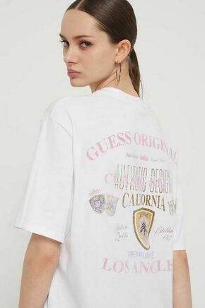 Bombažna kratka majica Guess Originals bela barva - bela. Kratka majica iz kolekcije Guess Originals