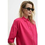 Bombažna srajca Answear Lab ženska, roza barva - roza. Srajca iz kolekcije Answear Lab, izdelana iz enobarvne tkanine. Model iz izjemno udobne, zračne tkanine.