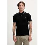 Fred Perry Bombažen polo Fred Perry The Twin Tipped Shirt črna M3600.W54