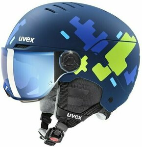 UVEX Rocket Junior Visor Blue Puzzle Mat 51-55 cm Smučarska čelada
