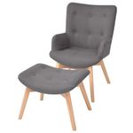 vidaXL Fotelj s stolčkom za noge blago sive barve