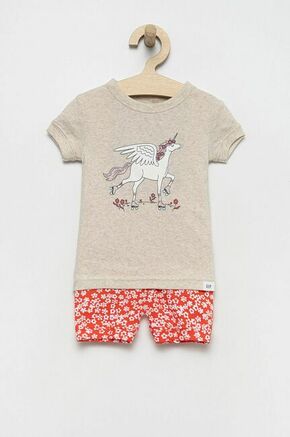 Otroška bombažna pižama GAP siva barva - siva. Otroška Pižama iz kolekcije GAP. Model izdelan iz vzorčaste pletenine.