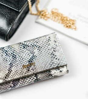 Rovicky Žensko usnje denarnico z varnostjo RFID Pastel srebro univerzalna