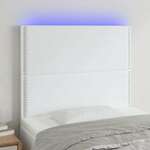 shumee LED posteljno vzglavje belo 80x5x118/128 cm umetno usnje