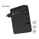 Univerzalni polnilec USB Natec GaN 100W, 3x USB-C, 1x USB-A, črn