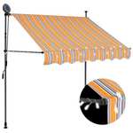 shumee Ročno zložljiva tenda z LED lučmi 100 cm rumena in modra