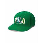 Kapa s šiltom Polo Ralph Lauren zelena barva - zelena. Kapa s šiltom vrste snapback iz kolekcije Polo Ralph Lauren. Model izdelan iz enobarvne tkanine.