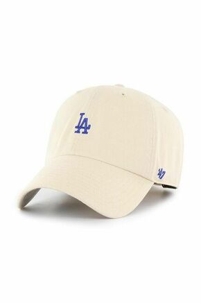 Bombažna kapa s šiltom 47brand MLB Los Angeles Dodgers bež barva - bež. Kapa s šiltom iz kolekcije 47brand. Model izdelan iz tkanine z nalepko.