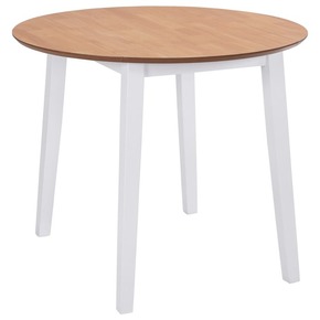 Zložljiva jedilna miza okrogla MDF bele barve