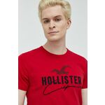 Bombažna kratka majica Hollister Co. rdeča barva - rdeča. Kratka majica iz kolekcije Hollister Co. Model izdelan iz tanke, rahlo elastične pletenine.