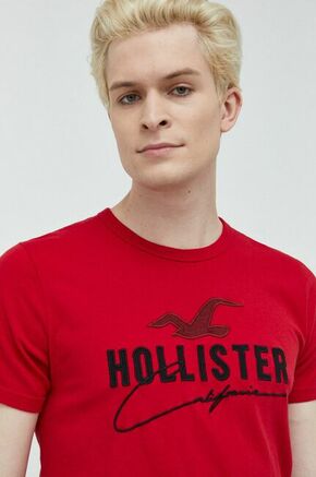 Bombažna kratka majica Hollister Co. rdeča barva - rdeča. Kratka majica iz kolekcije Hollister Co. Model izdelan iz tanke