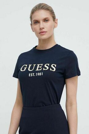 Bombažna kratka majica Guess ženski