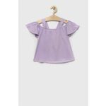 Otroška bombažna majica United Colors of Benetton vijolična barva - vijolična. Otroški bluza iz kolekcije United Colors of Benetton, izdelana iz enobarvne pletenine. Model iz izjemno udobne bombažne tkanine.