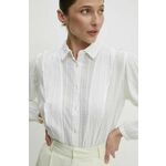 Bombažna srajca Answear Lab ženska, bež barva - bež. Srajca iz kolekcije Answear Lab, izdelana iz enobarvne tkanine. Model iz izjemno udobne bombažne tkanine.