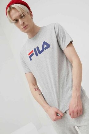 Fila bombažna majica - siva. T-shirt iz zbirke Fila. Model narejen iz tanka