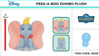JUST PLAY Peek-A-Boo Dumbo interaktivna plišasta igrača (30216)