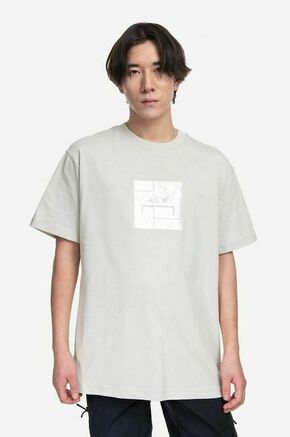 Bombažna kratka majica A-COLD-WALL* Foil Grid SS T-Shirt siva barva - bež. Kratka majica iz kolekcije A-COLD-WALL*. Model izdelan iz bombažne pletenine.