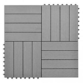 VidaXL WPC Ploščice 30 x 30 cm 11 kosov za 1 kvadratni meter Sive barve