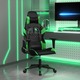 vidaXL Masažni gaming stol črno in zeleno umetno usnje
