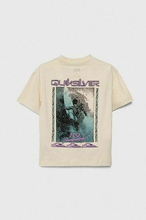 Otroška bombažna kratka majica Quiksilver BACKFLASHSSYTH bež barva - bež. Otroška kratka majica iz kolekcije Quiksilver