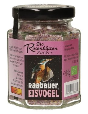 Raabauer Eisvogel BIO sladkor s cvetovi vrtnice - 80 g