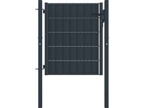 VIDAXL Vrata za ograjo PVC in jeklo 100x101 cm antracitna