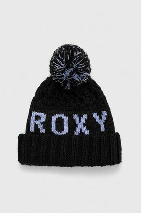 Kapa Roxy črna barva - črna. Kapa iz kolekcije Roxy. Model izdelan iz debele pletenine.