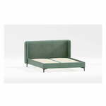Zelena oblazinjena zakonska postelja z letvenim dnom 180x200 cm Basti – Ropez