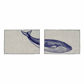 Komplet 2 pogrinjkov Madre Selva Blue Whale