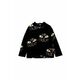 Otroški bombažen pulover Mini Rodini črna barva - črna. Otroški pulover iz kolekcije Mini Rodini, izdelan iz velur pletenine. Model iz izjemno udobne bombažne tkanine.