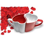 Romantični skodelici rdeče-bela SRČEK