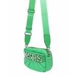 Usnjena torbica MICHAEL Michael Kors zelena barva - zelena. Majhna torbica iz kolekcije MICHAEL Michael Kors. na zapenjanje, model izdelan iz naravnega usnja.
