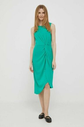 Obleka Lauren Ralph Lauren zelena barva - zelena. Lahkotna obleka iz kolekcije Lauren Ralph Lauren. Model izdelan iz tanke