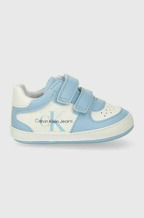 Čevlji za dojenčka Calvin Klein Jeans - modra. Čevlji za dojenčka iz kolekcije Calvin Klein Jeans. Model izdelan iz ekološkega usnja. Model s tekstilno notranjostjo