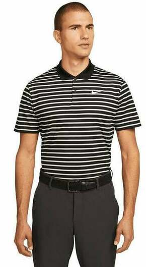 Nike Dri-Fit Victory Mens Striped Golf Polo Black/White M