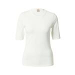 Kratka majica BOSS ženski, bež barva - bež. Oprijeta kratka majica iz kolekcije BOSS. Model izdelan iz tanke, zelo elastične pletenine.