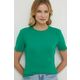 Bombažna kratka majica Tommy Hilfiger ženski, zelena barva - zelena. Kratka majica iz kolekcije Tommy Hilfiger, izdelana iz enobarvne pletenine. Model iz izjemno udobne bombažne tkanine.