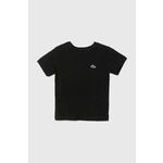 Otroška kratka majica Lacoste črna barva - črna. Otroške kratka majica iz kolekcije Lacoste, izdelana iz elastične pletenine. Model iz tankega materiala je idealen za toplejše letne čase.