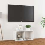 vidaXL TV omarica visok sijaj bela 72x35x36,5 cm iverna plošča