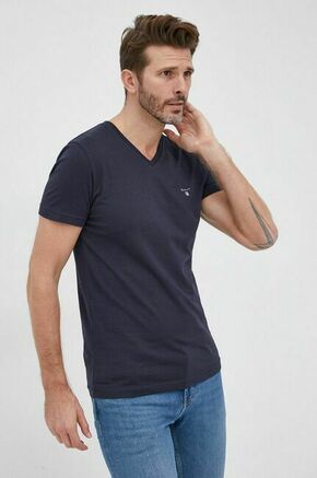 Bombažna kratka majica Gant mornarsko modra barva - mornarsko modra. Kratka majica iz kolekcije Gant. Model izdelan iz rahlo elastične pletenine.