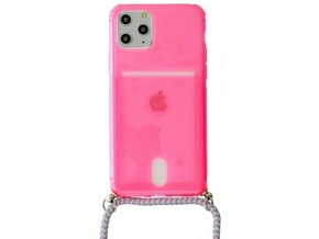 OSTALO Summer silikonski ovitek z vrvico za iPhone 12 pro max - pink