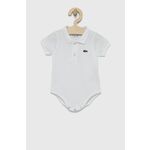 Bombažen body za dojenčka Lacoste bela barva - bela. Body za dojenčka iz kolekcije Lacoste. Model izdelan iz enobarvne pletenine.