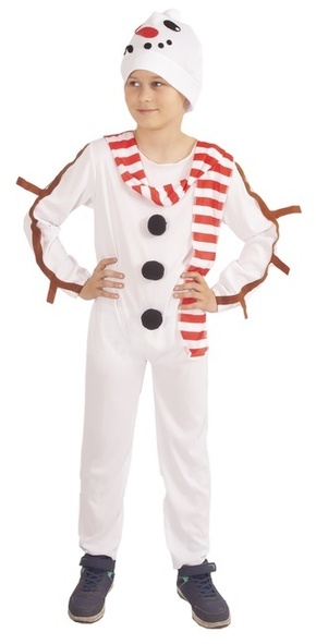 Otroški kostum snežak s kapo in šalom (M) e-pakiranje