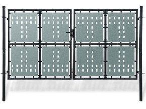VIDAXL Enojna ograjna vrata 300x250 cm črna