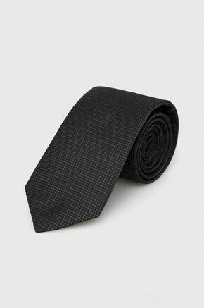 Svilena kravata HUGO siva barva - siva. Kravata iz kolekcije HUGO. Model izdelan iz vzorčaste