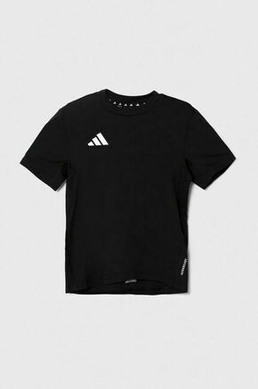 Otroška kratka majica adidas črna barva - črna. Otroške kratka majica iz kolekcije adidas
