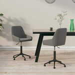 Greatstore Vrtljivi namizni stoli, 2 kosa, temno siva barva, oblazinjeni z žametom