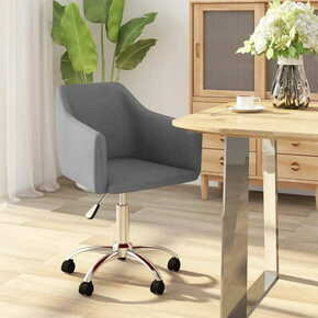 Greatstore Vrtljiv pisarniški stol svetlo sivo blago